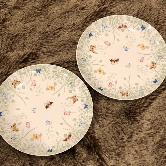 NIB Ashdene Tranquil Butterfly Sage Bone China Side Plate, Set of 2 - Picture 2 of 7